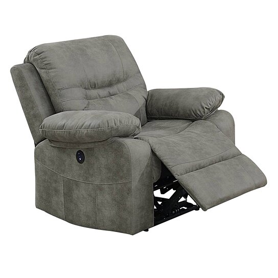 Saltoro Sherpi 41 Inch leatherette Reclining Chair with Stitched